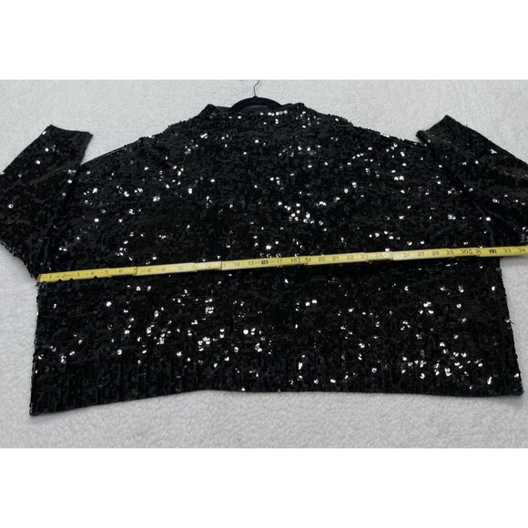 Anthropologie Pilcro Sweater Alani Cashmere Mock Neck Sequin Preppy Size 2X NWT - Picture 6 of 13